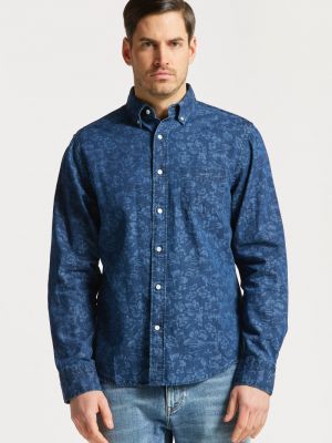 Virágos ing nyomtatás Gant kék