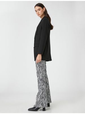 Pantaloni cu talie înaltă cu model zebră Koton gri