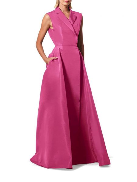 Jedwabna sukienka wieczorowa bez rękawów Carolina Herrera różowa
