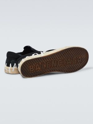 Sneakers distressed di cotone Balenciaga nero