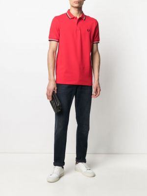 Polo a rayas Fred Perry rojo