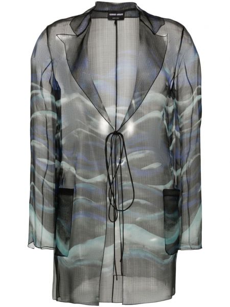 Bluză de mătase cu imagine cu imprimeu abstract Giorgio Armani