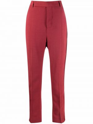 Pantaloni din satin Rick Owens roșu
