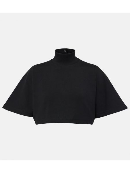 Jersey bomull crop top Alaia svart