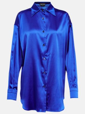 Svilena bluza Tom Ford modra