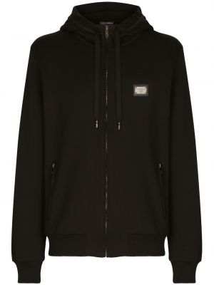 Džersis džemperis su gobtuvu su užtrauktuku Dolce & Gabbana juoda