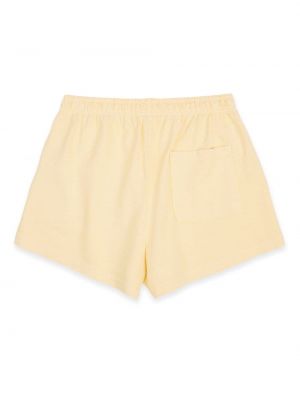 Shorts de sport en coton à imprimé Sporty & Rich jaune