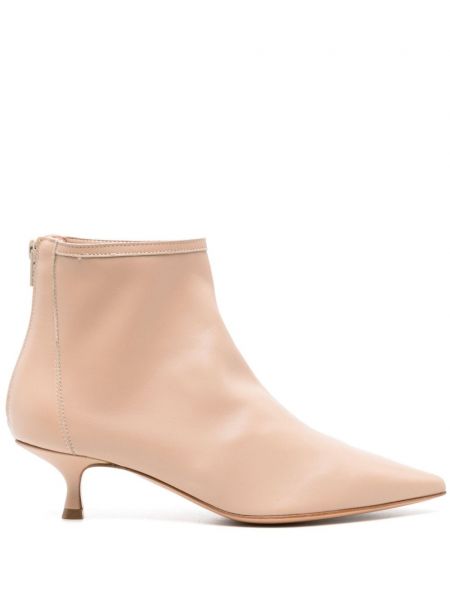 Ankle boots en cuir Anna F. beige