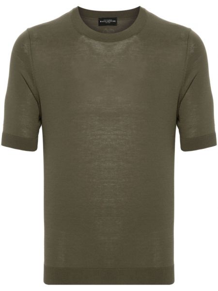 Megztas medvilninis marškinėliai Ballantyne žalia