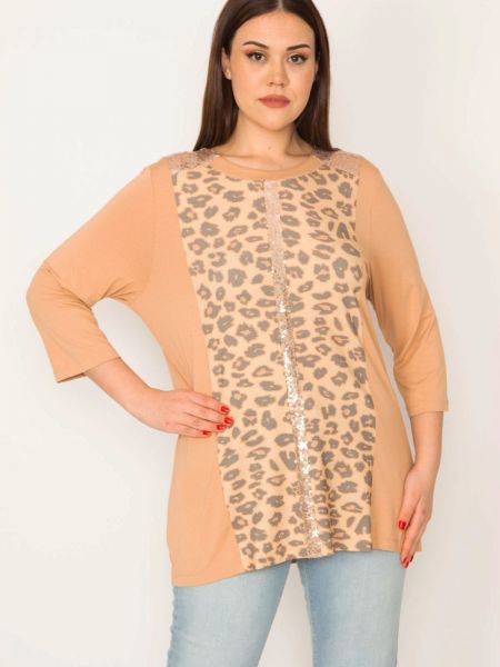 Bluză cu paiete cu model leopard şans