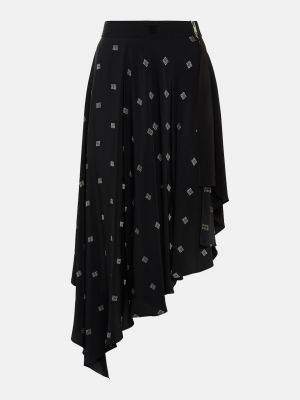 Шелковая юбка миди Givenchy черная