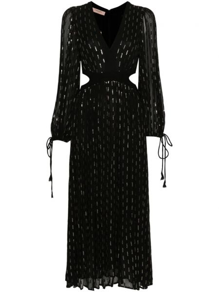Φουσκωμένο φόρεμα με παγιέτες Twinset μαύρο