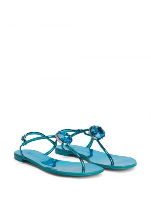 Sandale ohne absatz mit kristallen Giuseppe Zanotti blau
