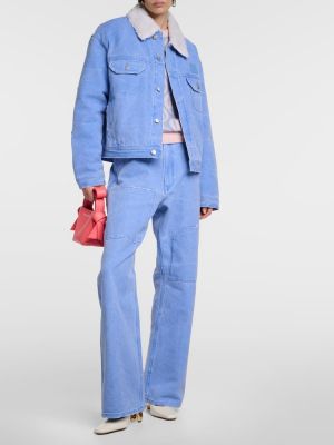 Bavlnená džínsová bunda Acne Studios modrá
