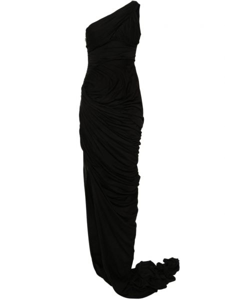 Βραδινό φόρεμα ντραπέ Rick Owens μαύρο