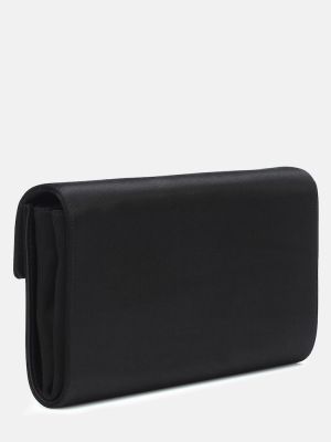 Сатенени чанта тип „портмоне“ с катарама с кристали Roger Vivier черно