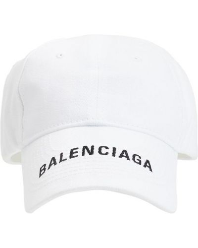 Czapka z haftem Balenciaga, biały