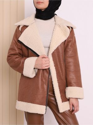 Kožený zimný kabát z nubuku Modamorfo