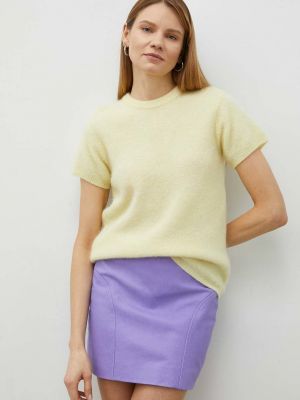 Vlněný svetr American Vintage dámský, žlutá barva, lehký