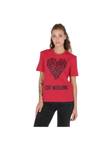 Koszulka bawełniana Love Moschino czerwona