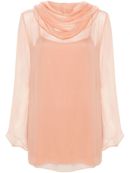Svilena bluza od šifona Alberta Ferretti ružičasta