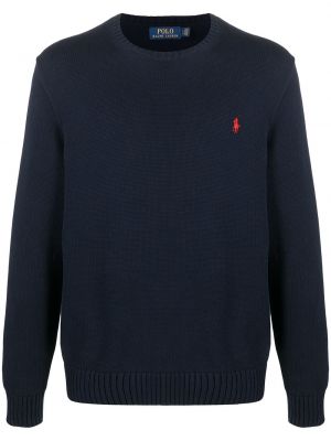 Pletený svetr s výšivkou Polo Ralph Lauren modrý