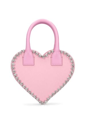 Сатенени чанта със сърца Mach & Mach розово