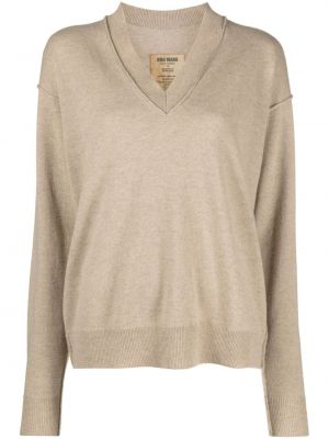 Sweatshirt mit v-ausschnitt Uma Wang beige