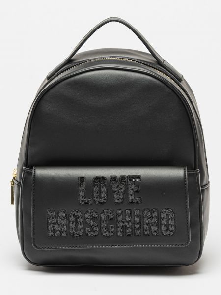 Рюкзак с пайетками из искусственной кожи Love Moschino черный