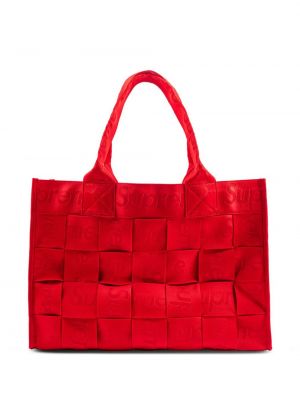 Плетени шопинг чанта Supreme червено