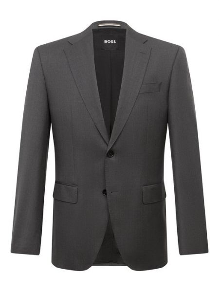 Шерстяной пиджак Boss серый