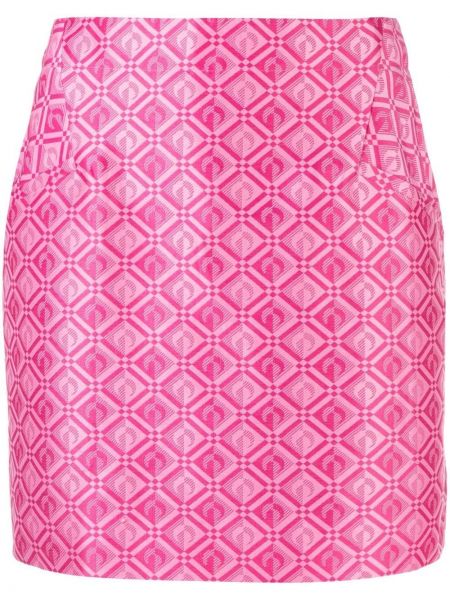 Žakárové mini sukně Marine Serre růžové