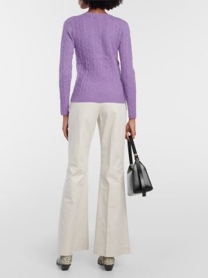 Кашмирен вълнен пуловер Polo Ralph Lauren виолетово