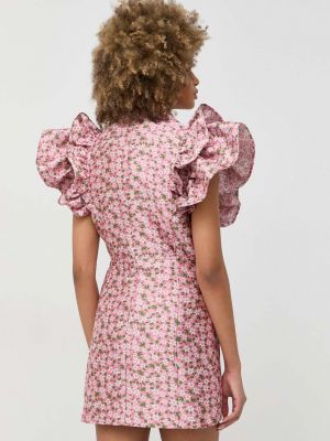 Žakárové mini šaty Custommade růžové