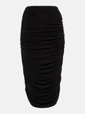 Klasické midi sukně z polyesteru Norma Kamali - černá