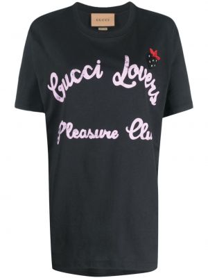 Koszulka bawełniana Gucci szara
