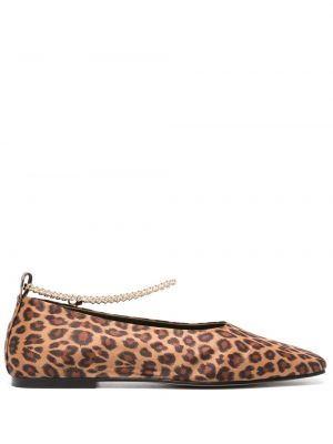 Ниски обувки с принт с леопардов принт Maria Luca кафяво