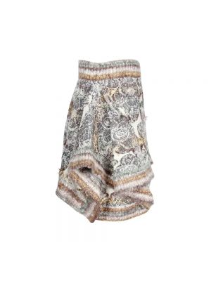 Mini falda de lana de flores de tejido jacquard Chanel Vintage