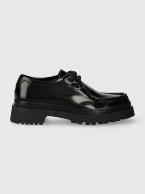 Pantofi oxford din piele cu platformă Gant negru