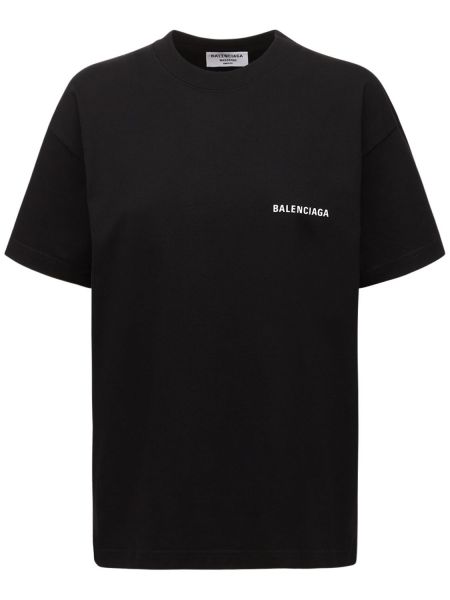 Camiseta con estampado de tela jersey Balenciaga negro