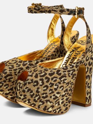 Raštuotos sandalai su platforma leopardinės Vivienne Westwood ruda