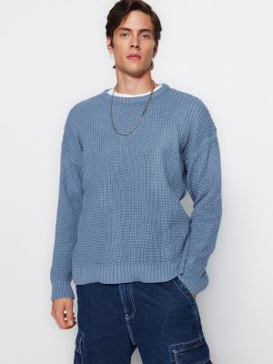 Oversized sveter Trendyol modrá