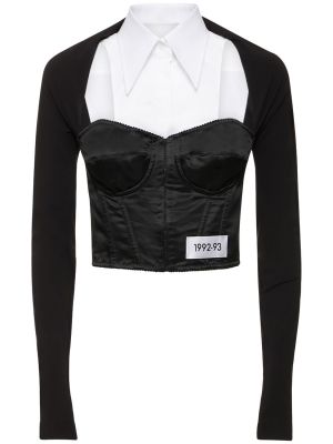 Top de raso manga larga Dolce & Gabbana negro