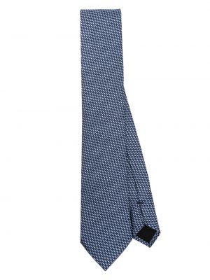 Cravate en soie tressée Boss bleu