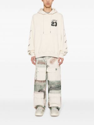 Pantalon cargo brodé à imprimé camouflage Who Decides War blanc