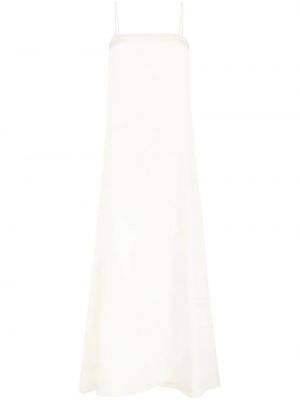Hedvábné dlouhé šaty bez rukávů La Collection bílé