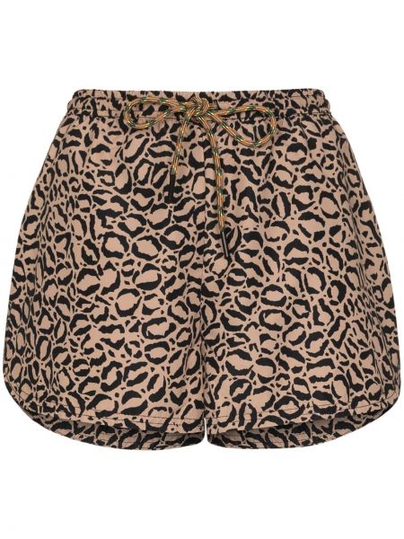 Pantalones cortos deportivos con estampado leopardo The Upside marrón