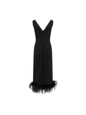 Sukienka długa w piórka Alessandra Rich czarna