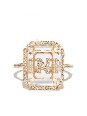 Mateo 14kt yellow gold N Initial diamond ring - Or