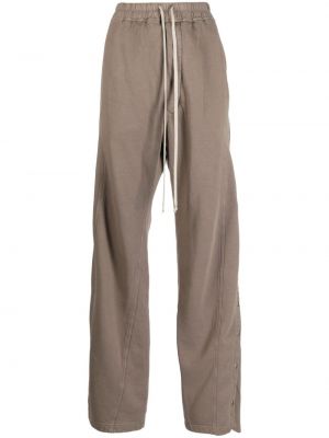 Bavlněné rovné kalhoty Rick Owens Drkshdw hnědé